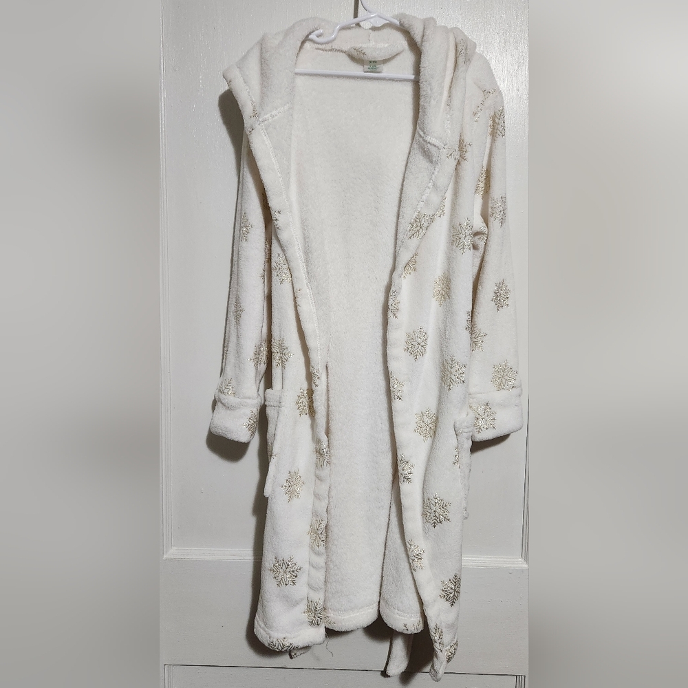 Kids Size Medium 8-10 Gold Snowflake DIP Brand Robe - Picture 3 of 8